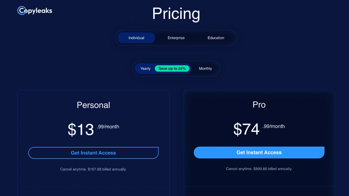 Premium subscription in Copyleaks