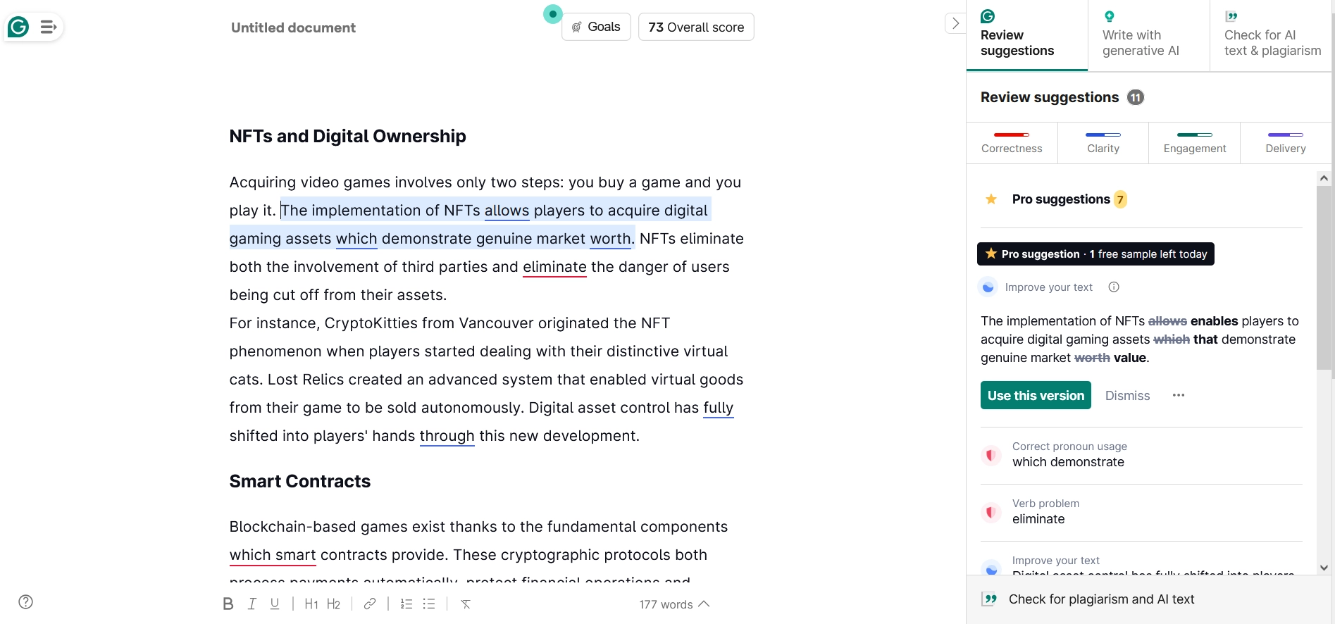 Grammarly - Top Tool for Copywriting