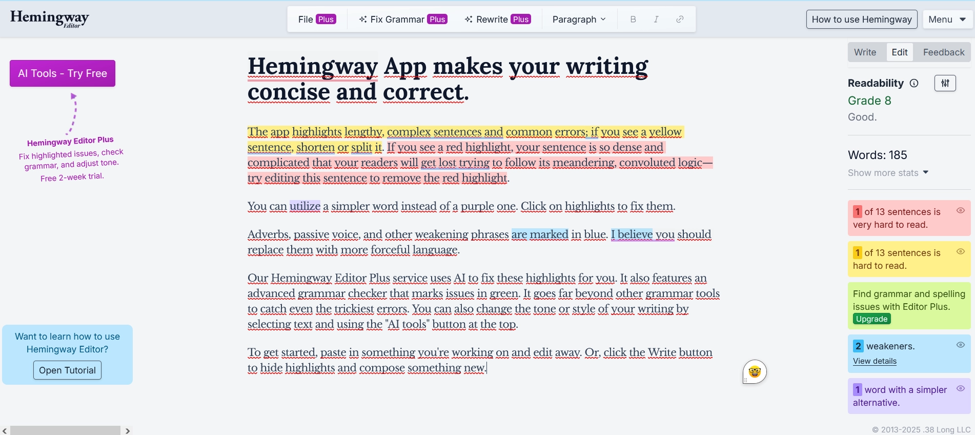 Hemingway editor for Copywriters