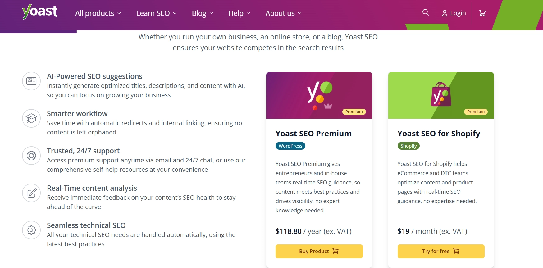 Yoast SEO will help with SEO for your content pillars