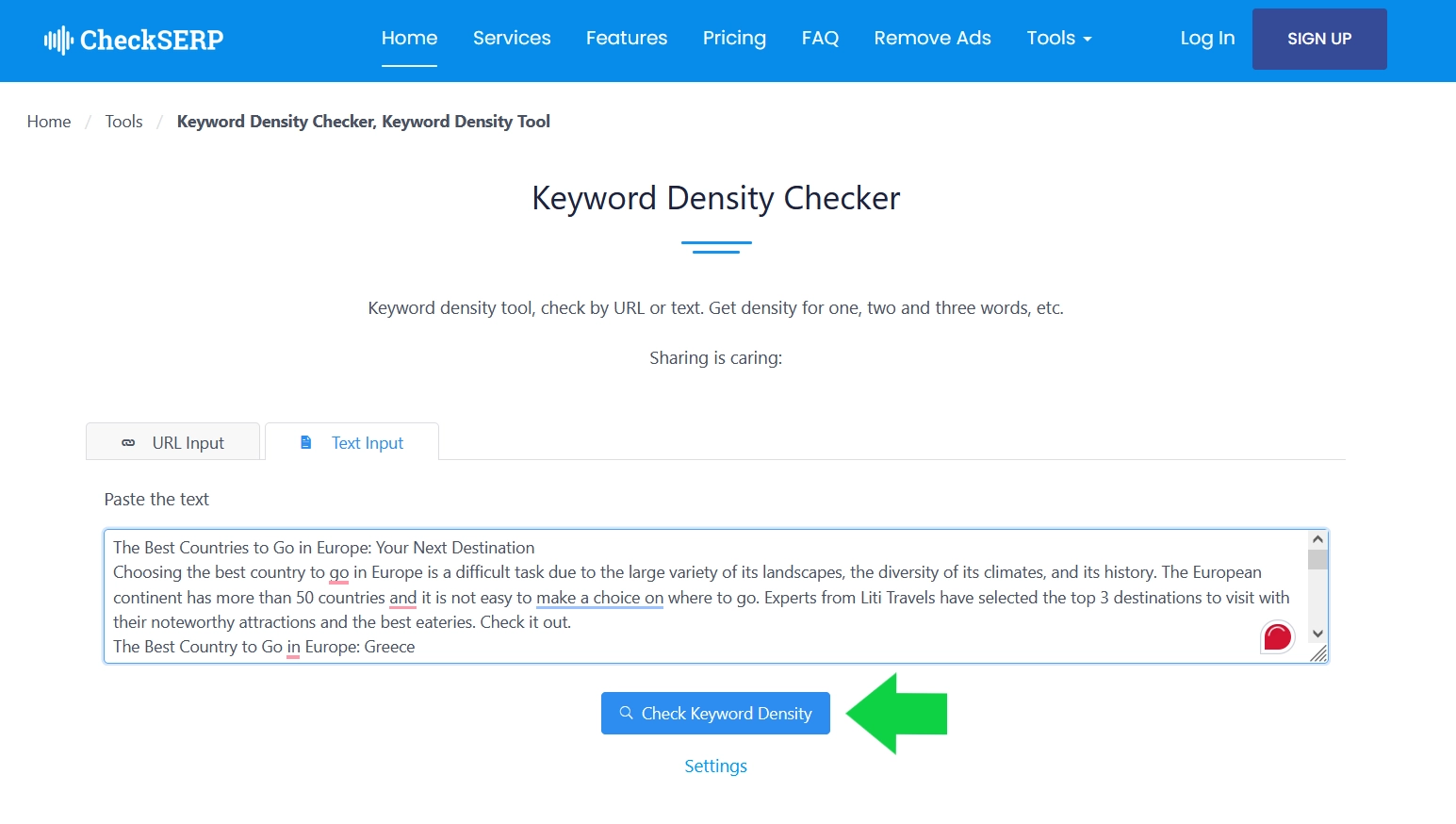 How to Use Checkserp Keyword Density Checker - step by step guide