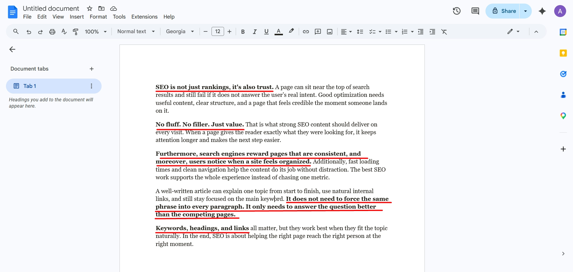 AI patterns that appear in generated text