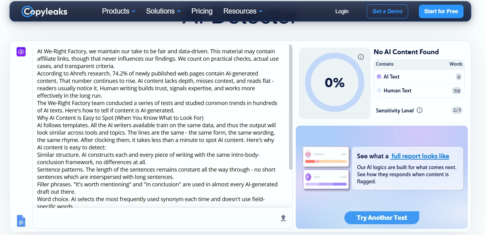Copyleaks: AI-powered text checking