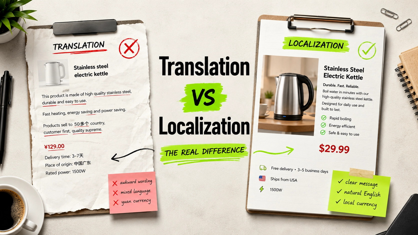 Translation vs localization - real example for ecommerce product